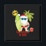 Beach Santa Surfer Christmas In July  Magnet<br><div class="desc">Beach Santa Surfer Christmas In July</div>
