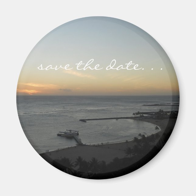 Beach save the date magnet (Front)
