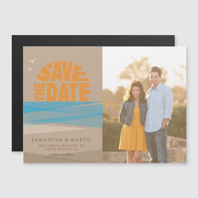 Beach Save the Date Magnetic Invitation (Front/Back)