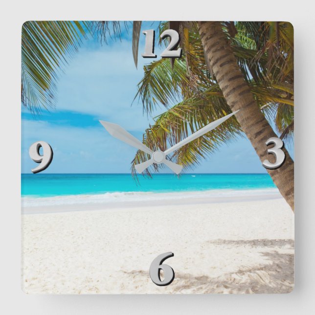Beach Scene 1 Square Wall Clock (Front)