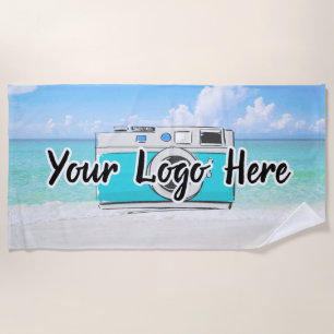 Beach Scene Custom Company Logo Use Business Logo Beach Towel