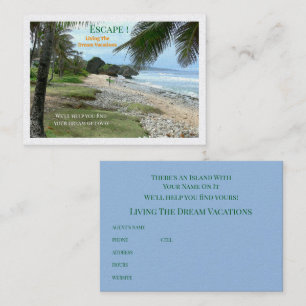 Beach Scene, Escape To An Island/Travel Agent  Business Card
