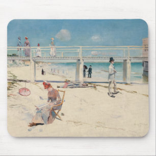 Beach Scene (Holiday at Mentone) (Australian Art) Mouse Pad