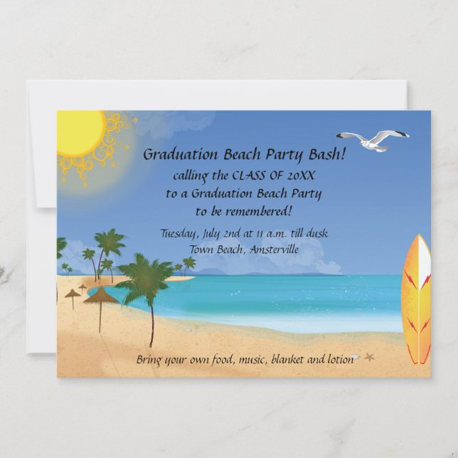 Beach Scene Invitation (Front)