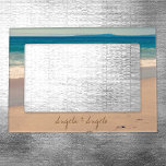 Beach Scene Personalized for Couple Magnetic Picture Frame<br><div class="desc">Personalized beach scene wedding gift for bride and groom or other couple in love. Tinted photo of a beach scene along Monterrey Bay,  California. You can move the text or change the colour and size as needed. Create your own honeymoon photo frame gift.</div>