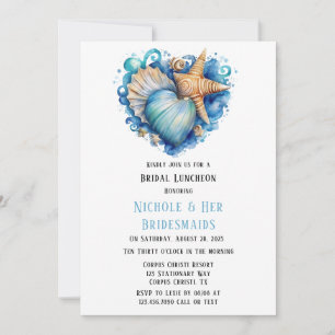 Beach Scene Starfish Bridal Luncheon Invitation