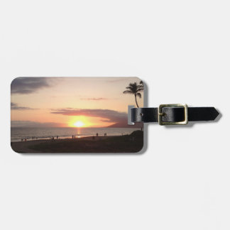 Beach Scene Sunset Maui Hawaii Ocean Luggage Tag