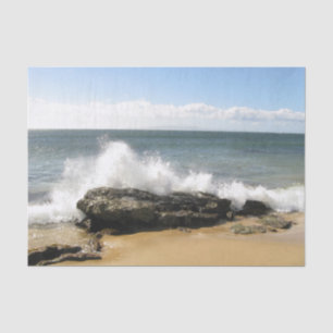 Beach scene water splashing maui tissue paper