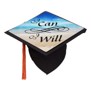 Beach Scene with Quote Graduation Cap Topper