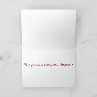 Beach scene with Santa hat folded Christmas card