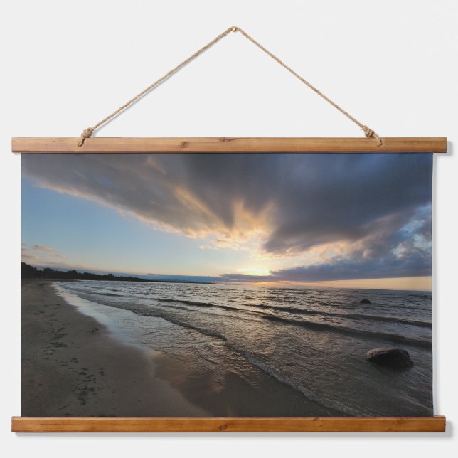 Beach Scene Wood Topped Wall Tapestry (Front)