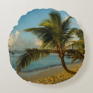 Beach scenic round pillow
