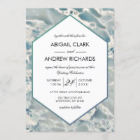 Beach Sea Glass Ocean Blues Faire-part de mariage