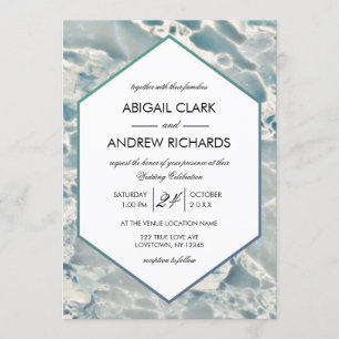 Beach Sea Glass Ocean Blues Faire-part de mariage