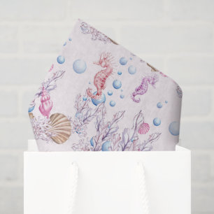 Beach sea horse pattern party tissue paper
