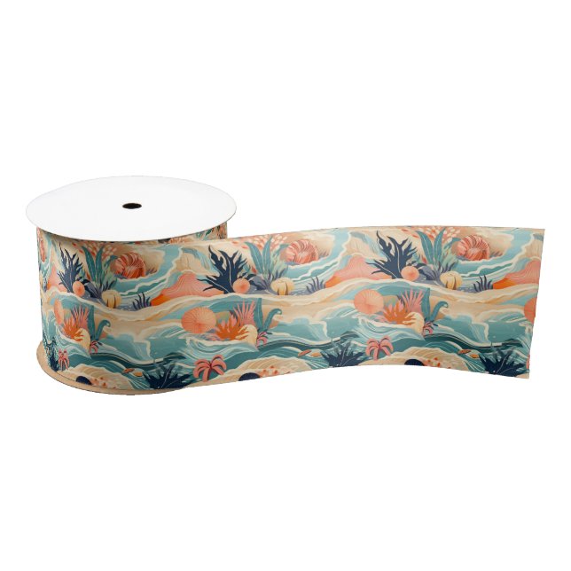 Beach Sea Life Satin Ribbon (Spool)