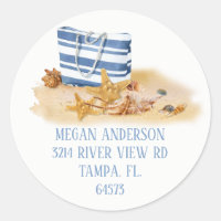 Beach Sea Shell Address Label