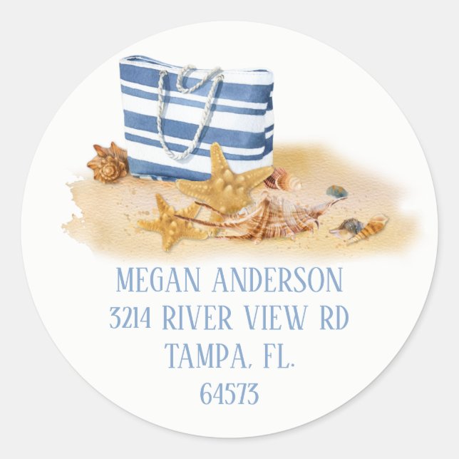 Beach Sea Shell Address Label (Front)