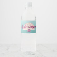 Beach Sea Shell Water Bottle Label