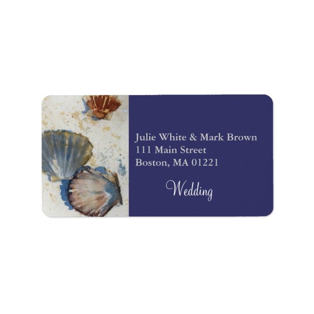 Beach Sea Shells Wedding Return Address Label (Front)