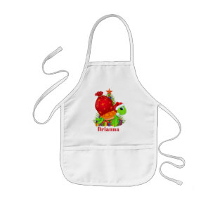 Beach sea turtle seaweed tree add name Christmas Kids Apron