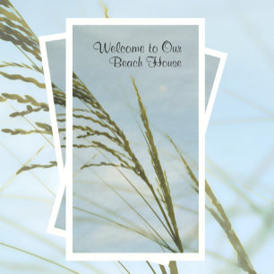 Beach Seagrass Blue and Green Customizable Napkin