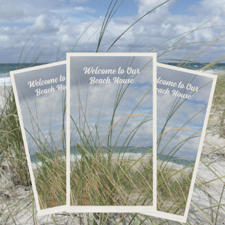 Beach Seagrass Photographic Coastal Customizable Napkin