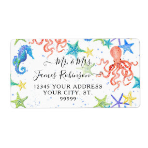 Beach Seahorse Red Octopus Starfish Baby shower
