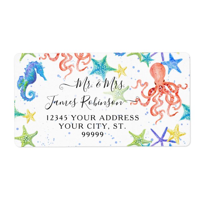 Beach Seahorse Red Octopus Starfish Baby Shower (Front)
