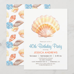 Beach Seashell Anniversaire Fête Invitation