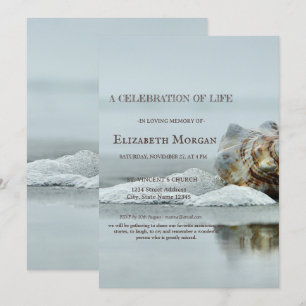 Beach Seashell Celebration Of Life Invitation