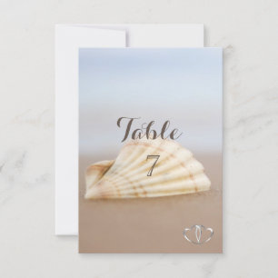 Beach Seashell , Hearts  Table Card