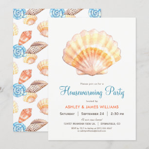 Beach Seashell Housewarming Party Invitation