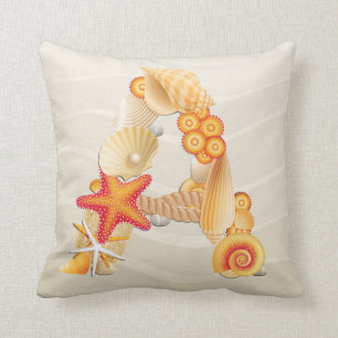 Beach Seashell Monogram Pillow - SRF