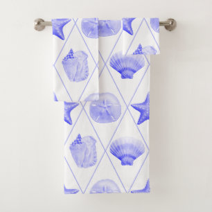 Beach Seashell Pattern Bath Towel Set
