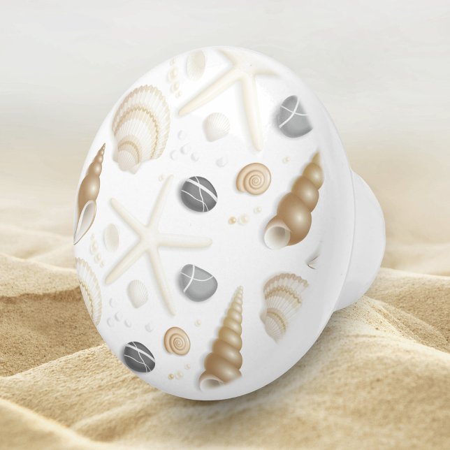 Beach Seashell Pattern Design Ceramic Knob (Creator Uploaded)