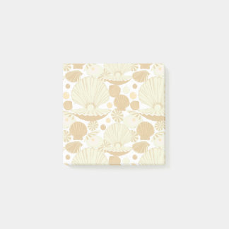 Beach Seashells Beige and White Post-it Notes