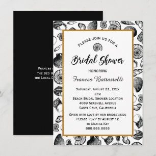 Beach Seashells Bridal Shower Invitation