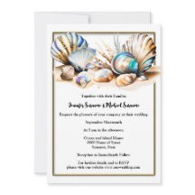 Beach seashells iridescent elegant nautical theme