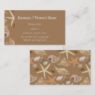 Beach Seashells Ocean Sea Vacation Holiday Custom Business Card