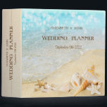 Beach Seashells Sand Wedding Binder<br><div class="desc">Beach wedding planner.</div>