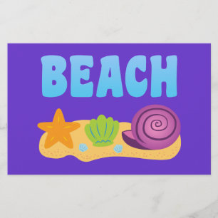Beach Seashells Stationery