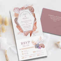 Beach Seashells Watercolor Coastal Chic Wedding Al