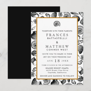 Beach Seashells Wedding Invitation