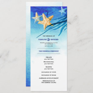 Beach   Seaside Watercolor Wedding Flat Program