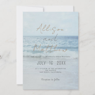 Beach Seaside Wedding Invitation Oceanside Wedding
