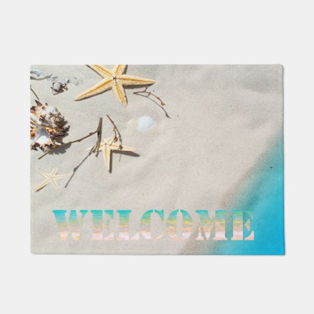 Beach,Seastar,Sand   ,Welcome Doormat (Front)