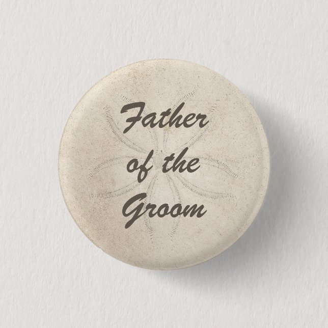 Beach Serenity Father of the Groom Button (Front)