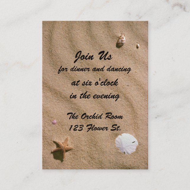 Beach Serenity Reception Cards (Front)