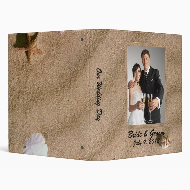 Beach Serenity Wedding Photo Album Binder (Background)